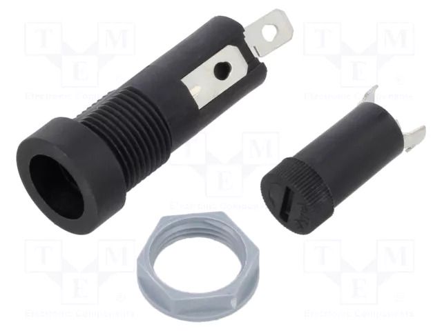 Fuse holder; 5x20mm; 10A; 250VAC; on panel; thermoplastic; IP40 ESKA 502640