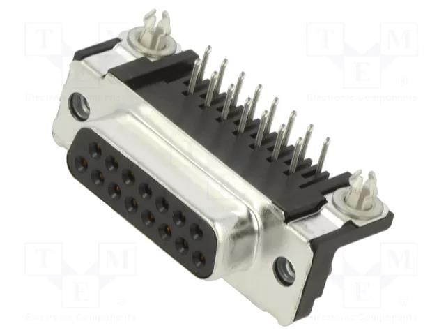 D-Sub; PIN: 15; socket; female; angled 90°; THT; UNC 4-40; AMPLIMITE TE Connectivity 5747845-4