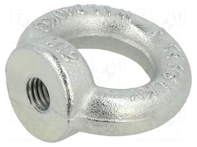 Lifting eye nut; eye; M12; steel; Plating: zinc; DIN 582; 30mm ELESA+GANTER DIN582-M12-ST