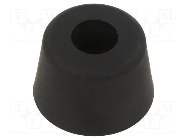 Screw fastened foot; H: 15.9mm; black; Dim: Ø23.8mm; Cutout: Ø4.4mm KEYSTONE KEYS729