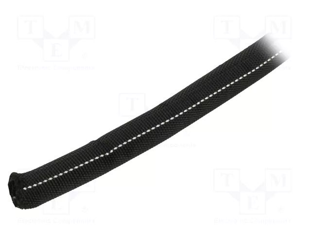 Braid; ØBraid : 16÷19mm; PET,polyester; black; incised; -50÷125°C HELLERMANNTYTON TWIST-IN-FR19-BK