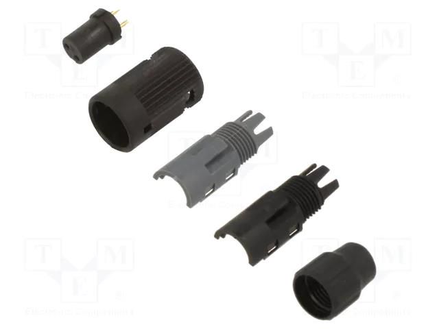 Connector: circular; 710; 125V; PIN: 2; plug; female; soldering; 4A BINDER 99-0972-100-02