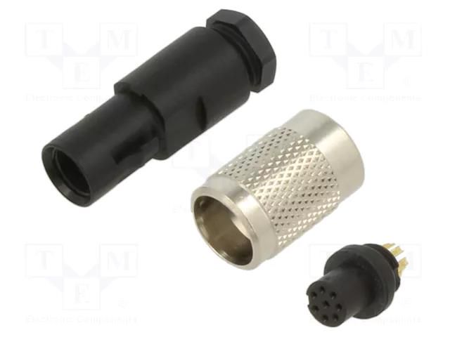 Connector: M9; plug; female; Plating: gold-plated; 125V; IP67; PIN: 8 BINDER 99-0426-00-08