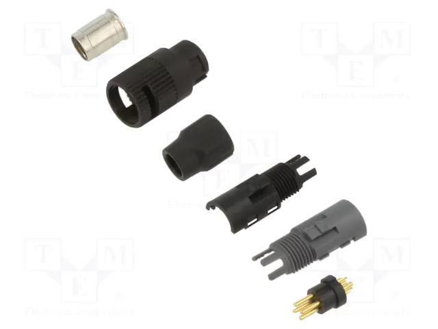 Connector: circular; 710; 125V; PIN: 4; plug; male; soldering; 3A BINDER 99-0979-102-04