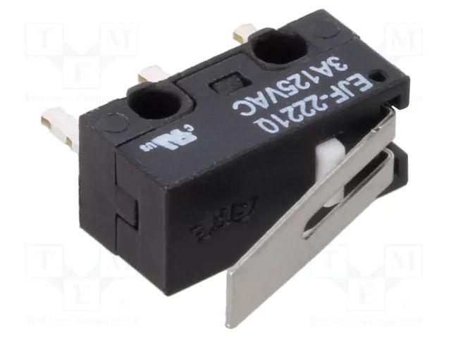 Microswitch SNAP ACTION; 3A/125VAC; 2A/30VDC; with short lever ECE EJF2221000