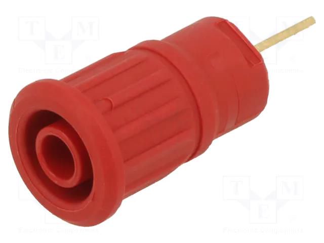 Connector: 4mm banana; socket; 32A; 1kV; red; gold-plated STÄUBLI SEB4-F/6.3-22