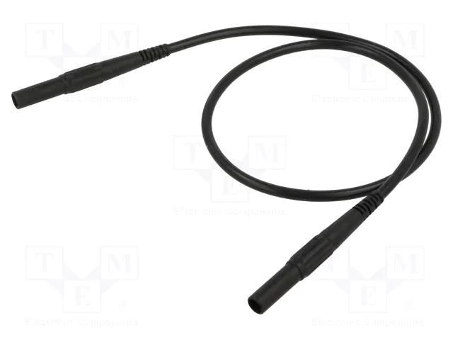 Test lead; 32A; banana plug 4mm x2; insulated; Len: 0.5m; black STÄUBLI XMS-419-05021