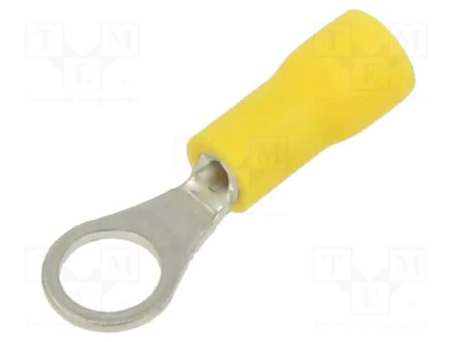 Tip: ring; Ø: 3.5mm; crimped; for cable; insulated; tinned; yellow PANDUIT PV22-6R-MYY