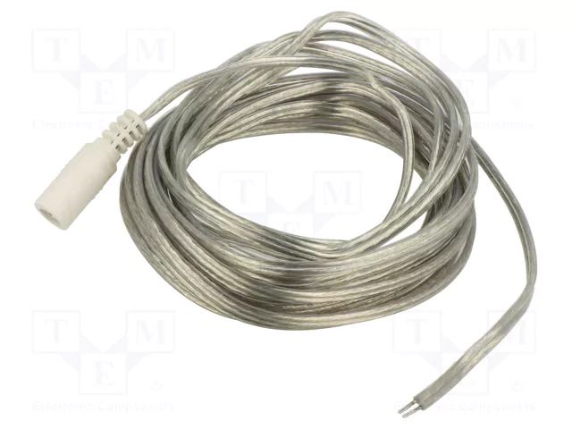 Cable; 2x0.5mm2; wires,DC 5,5/2,1 socket; straight; transparent BQ CABLE DC.CAB.8010.0500