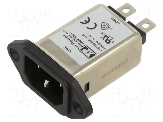 Connector: AC supply; socket; male; 10A; 250VAC; IEC 60320; C14 (E) XP POWER FASMA10SFR