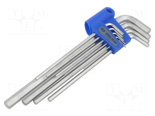 Wrenches set; hex key; long; 9pcs. KING TONY KT-20209MR