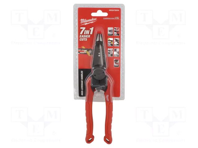 Tool: multifunction wire stripper and crimp tool; Wire: round Milwaukee MW-4932478554