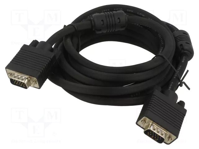 Cable; D-Sub 15pin HD plug,both sides; black; 5m; Core: Cu; 30AWG ART ART-AL-OEM-3