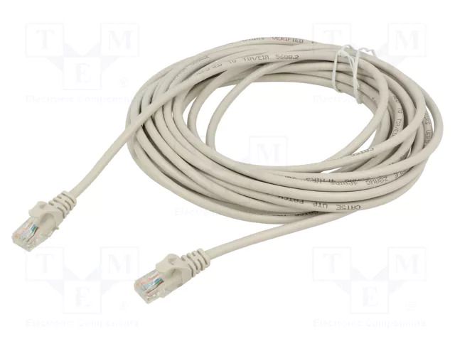 Patch cord; U/UTP; Cat: 5e; RJ45 plug,both sides; CCA; 15m; grey ART ART-AL-OEM-306