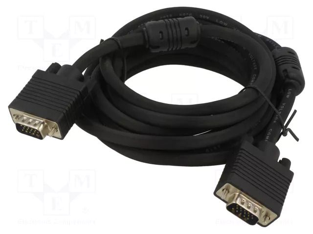 Cable; D-Sub 15pin HD plug,both sides; black; 5m; Core: Cu ART ART-AL-OEM-3A