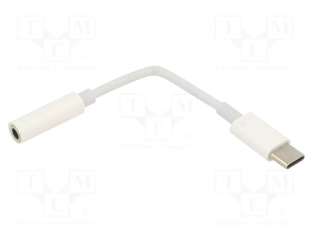 Adapter; Jack 3.5mm 4pin socket,USB C plug; 0.15m; white ART ART-OEM-C11