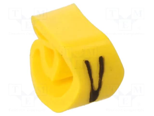 Markers; Marking: V; 4÷10mm; PVC; yellow; -30÷80°C; leaded; CLI C WEIDMÜLLER WM-0251311681