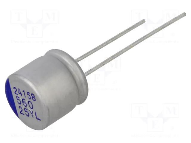 Capacitor: hybrid; THT; -55÷125°C; Body dim: Ø10x9.5mm; 560uF; ±20% SAMWHA YL1E567M1009MBB