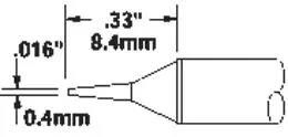 TIP, CONICAL, SHARP, 0.4MM STTC-022