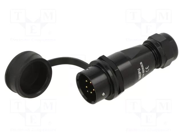 Connector: circular; plug; male; PIN: 5; IP67; SA16; 5÷8mm; 5A; 500V WEIPU SA1611/P5IB