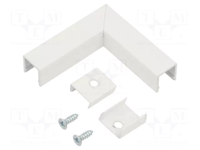 Connector 90°; white; aluminium; SMART10 TOPMET TOP-C2910001