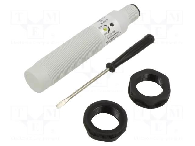 Sensor: capacitive; Range: 3÷12mm; 20÷250VAC; OUT: SCR; Housing: M18 CARLO GAVAZZI CA18CLN12TOM6