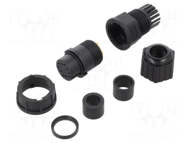 Connector: circular; plug; size C; female; PIN: 10; 5A; IP67; 4÷9.6mm AMPHENOL LTW CD-10BFFA-LL7001