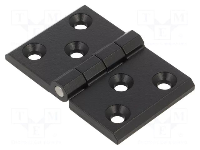 Hinge; Width: 76mm; zinc alloy; black; H: 50mm; Holes no: 6 RST ROZTOCZE 3.510.22