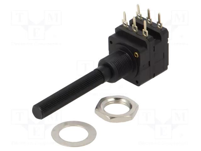 Potentiometer: shaft; 20kΩ; 200mW; THT; 6mm; plastic; stereo; carbon PIHER 6PSI-20K