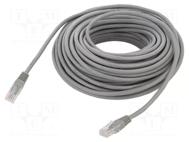 Patch cord; U/UTP; Cat: 5e; RJ45 plug,both sides; CCA; 20m; grey ART ART-AL-OEM-307
