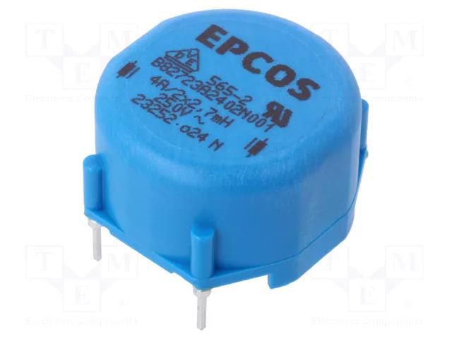 Inductor: common mode; THT; 2.7mH; 4A; 60mΩ; ±30%; 27x28x16.8mm EPCOS B82723A2402N001