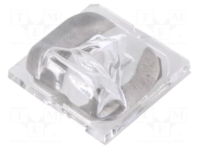 LED lens; square; plexiglass PMMA; Mounting: adhesive tape,screw LEDIL CA14026
