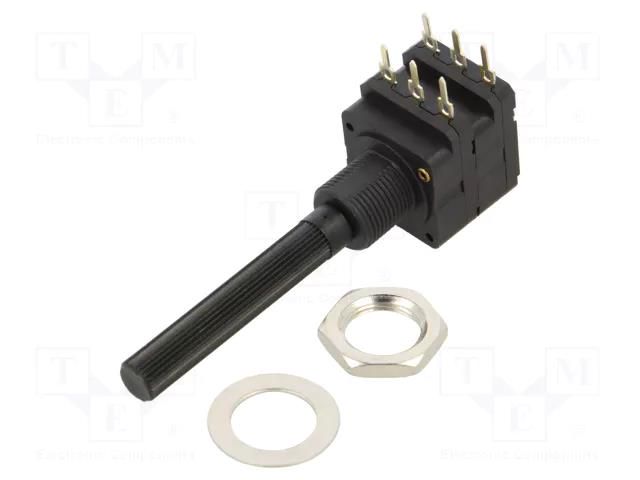 Potentiometer: shaft; 200kΩ; 200mW; THT; 6mm; plastic; stereo PIHER 6PSI-200K