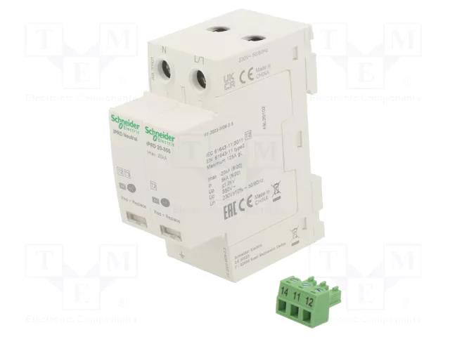 Surge arrester; Type 2; Poles: 1+N; for DIN rail mounting; IP20 SCHNEIDER ELECTRIC A9L20501