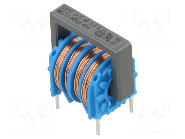 Inductor: common mode; THT; 15mH; 900mA; 600mΩ; -40÷125°C; ±30% EPCOS B82731M2901A030