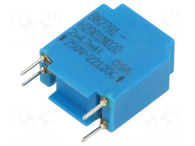 Inductor: common mode; THT; 4.7mH; 900mA; 250mΩ; ±30%; vertical EPCOS B82791H2901N020