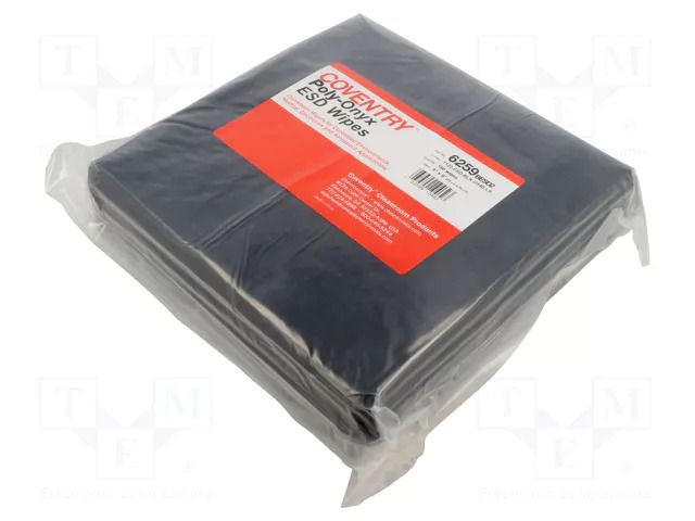 Cleaning cloth: cloth; ESD,dry; 150pcs; 229x229mm; ISO 5; black CHEMTRONICS CH-6259BESD2
