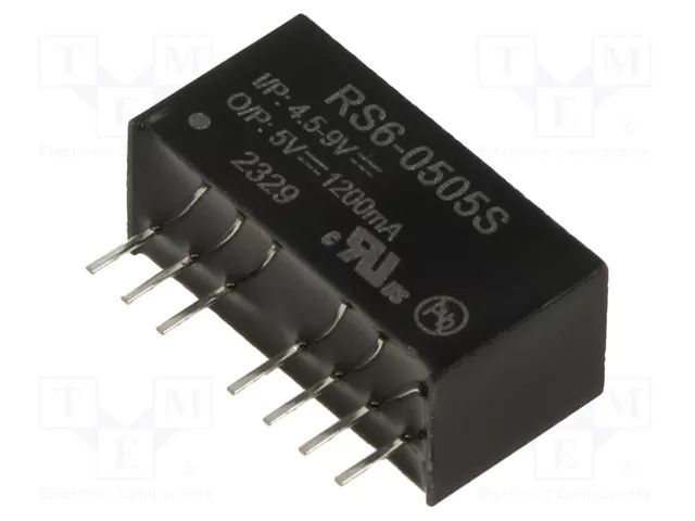 Converter: DC/DC; 6W; Uin: 4.5÷9VDC; Uout: 5VDC; Iout: 1.2A; SIP8; THT RECOM RS6-0505S