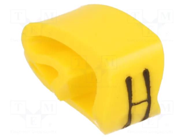 Markers; Marking: H; 4÷10mm; PVC; yellow; -30÷60°C; leaded; PA-2 PARTEX PA-20004AV40.H