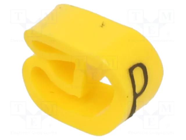 Markers; Marking: P; 4÷10mm; PVC; yellow; -30÷60°C; leaded; PA-2 PARTEX PA-20004AV40.P