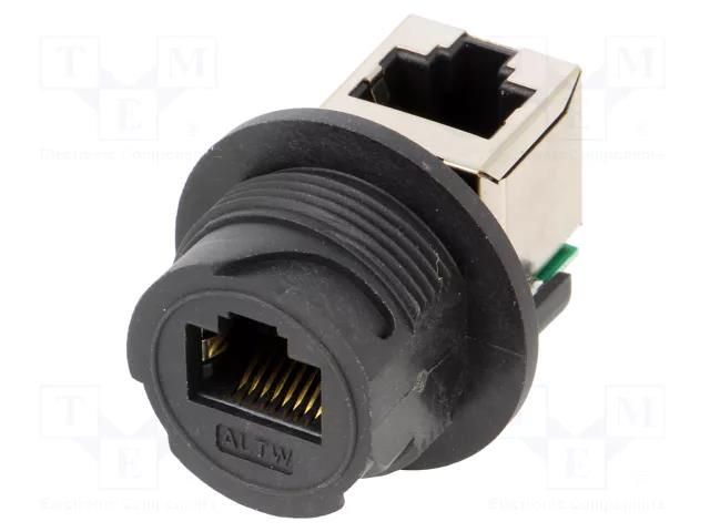 Coupler; PIN: 8; Cat: 5e; plastic; 8p8c; RJ45 socket,both sides AMPHENOL LTW RDP-5SPFFV-TCU7001
