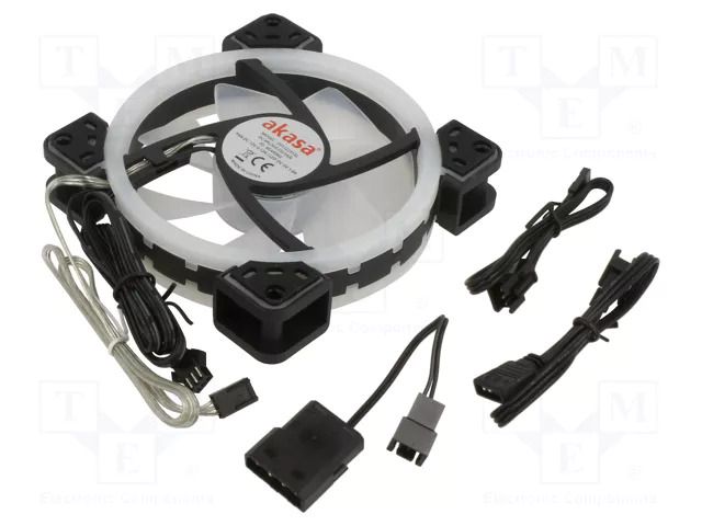 Fan: DC; axial; 12VDC; 120x120x25mm; 23.8dBA; FD; 1500rpm; 1.04mmH2O Akasa AK-FN101