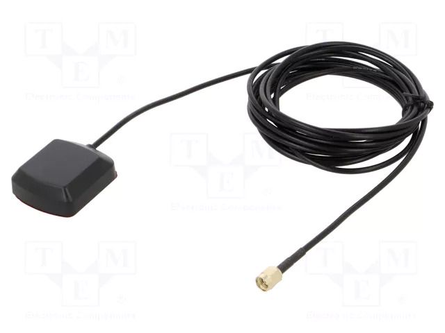 Antenna; GNSS,GPS; 3dBi; RHCP; magnetic; 25x25mm; Len: 3m; male,SMA YIC ATGG4336M-SMA-3