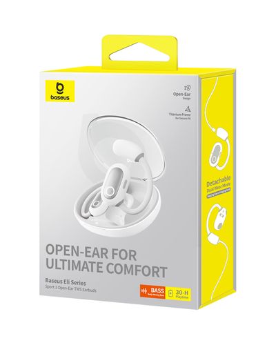 Avatud kõrvaklapid Eli Sport 1 True Wireless Bluetooth 5.3 kõrvaklapid koos laadimiskohvriga, valge A00064400221-00 6932172648268