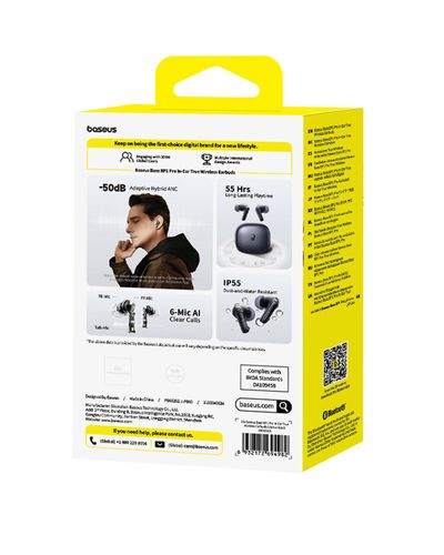 Беспроводные наушники Bass BP1 Pro с адаптивным шумоподавлением и зарядным чехлом, черный A0010504 6932172694982