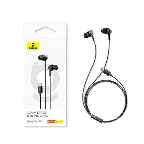 Wired Earphones 1.2m (USB-C) Encok CZ11, Black A00164300113-Z1 6932172645670