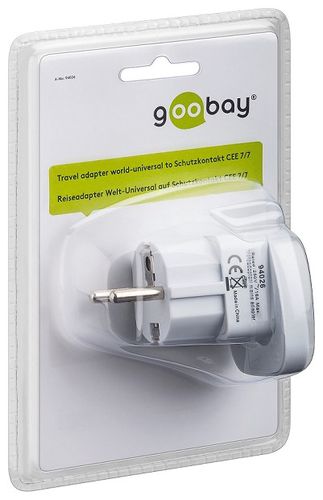 Travel adapter - world-universal > safety plug CEE 7/7 AC/AD/ENG/USA/IT-EUR 4040849940262