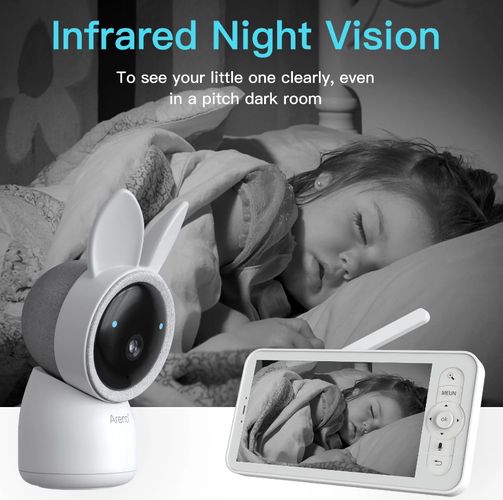 Baby monitor with LCD screenm 3MP, 2K UHD, PTZ 355°, Arenti AINANNY