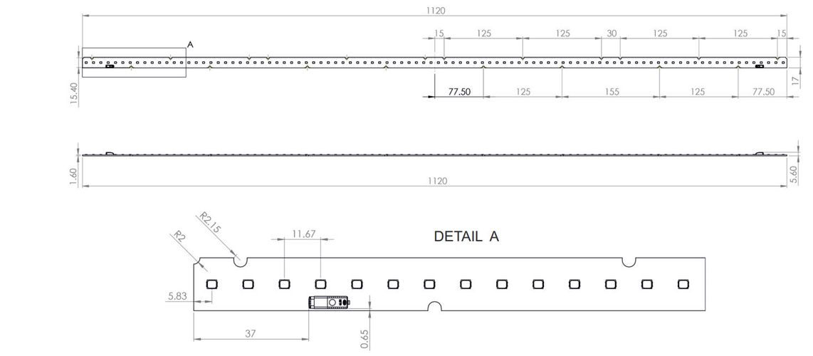 LED linear module, 1120mm, CC 1050mA, 48W, 8179lm, Samsung SMD, VALUE serija, AKTO AM-112/17-6p16sRA-NW