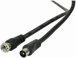 LEAD, F PLUG-COAX TV PLUG 1.0M BLACK JR9017/1.0M BLACK-ROHS